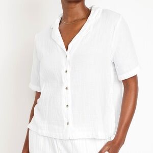 NWT - OLD NAVY 2 PC CRINKLE GAUZE  SHORT SLEEVE TOP and COTTON BLEND TANK